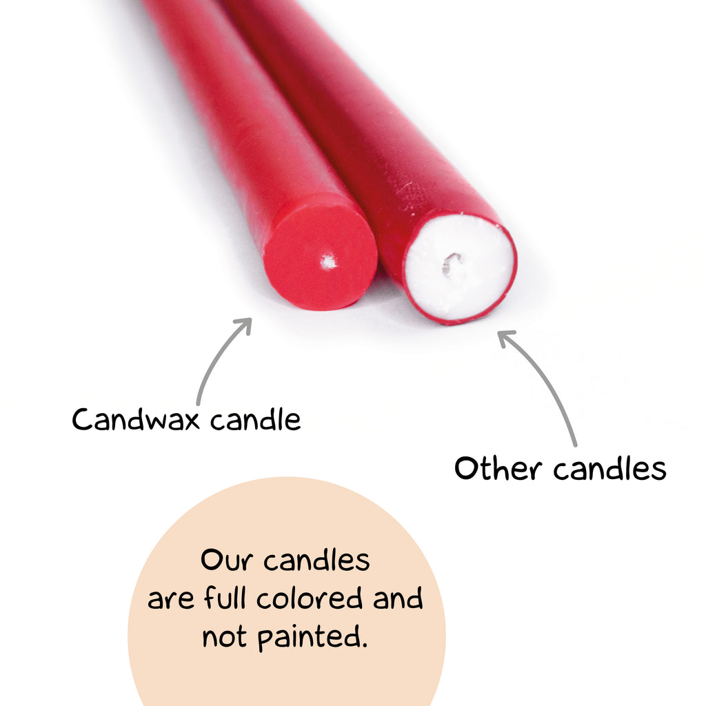 CANDWAX Red Taper Candles - 4 pack