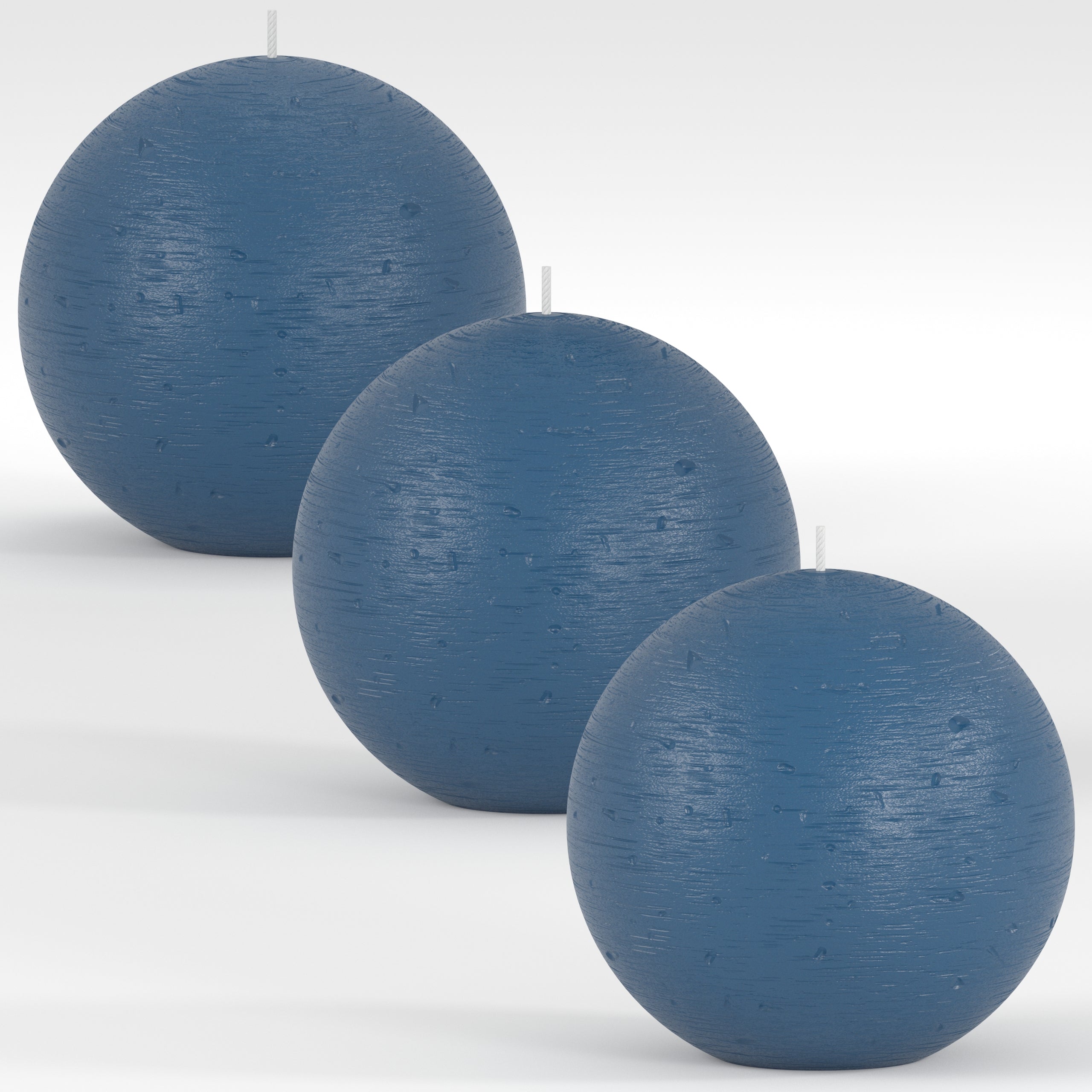 CANDWAX Dark Blue Round Candles 3" - Set of 3 pcs