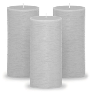 CANDWAX Light Gray Pillar Candles 6" - Set of 3pcs