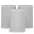CANDWAX Light Gray Pillar Candles 4" - Set of 3pcs