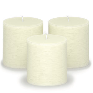 CANDWAX Ivory Pillar Candles 3" - Set of 3pcs