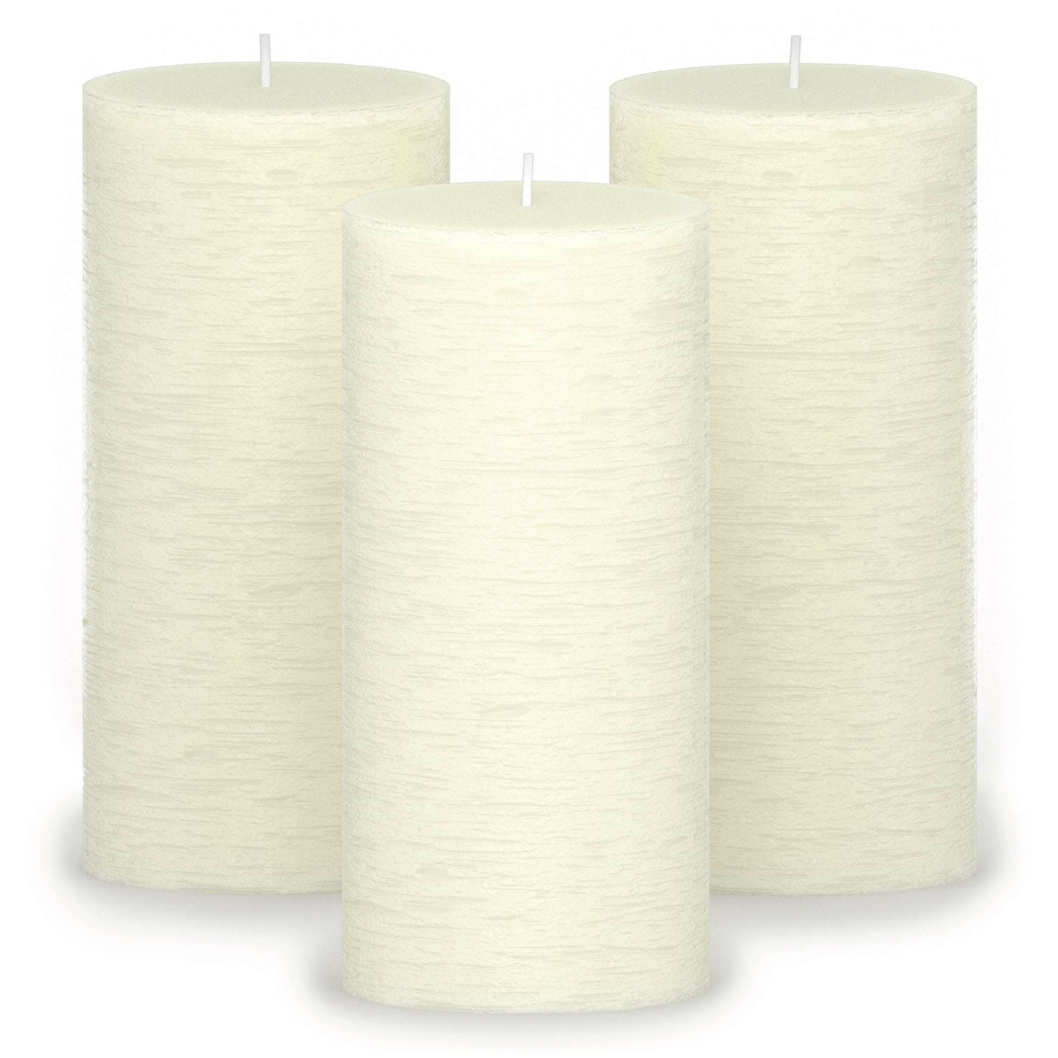 CANDWAX Ivory Pillar Candles 6" - Set of 3pcs