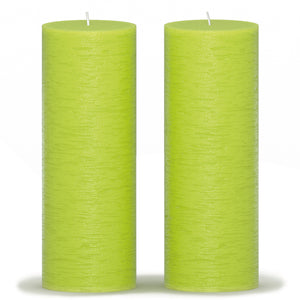 CANDWAX Olive Pillar Candles 8" - Set of 2pcs