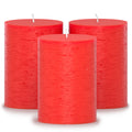 CANDWAX Red Pillar Candles 3" - Set of 3pcs