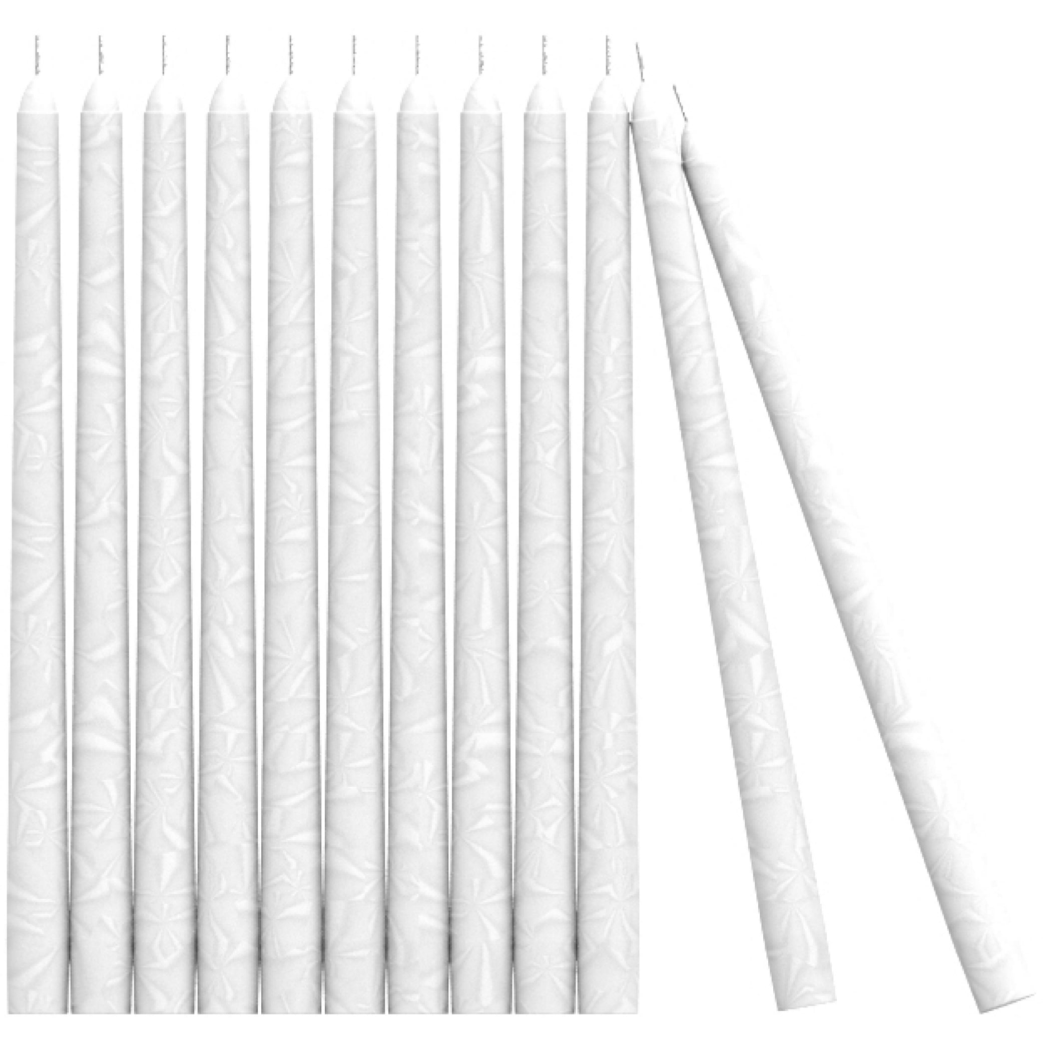 CANDWAX White Frost Taper Candles 10"