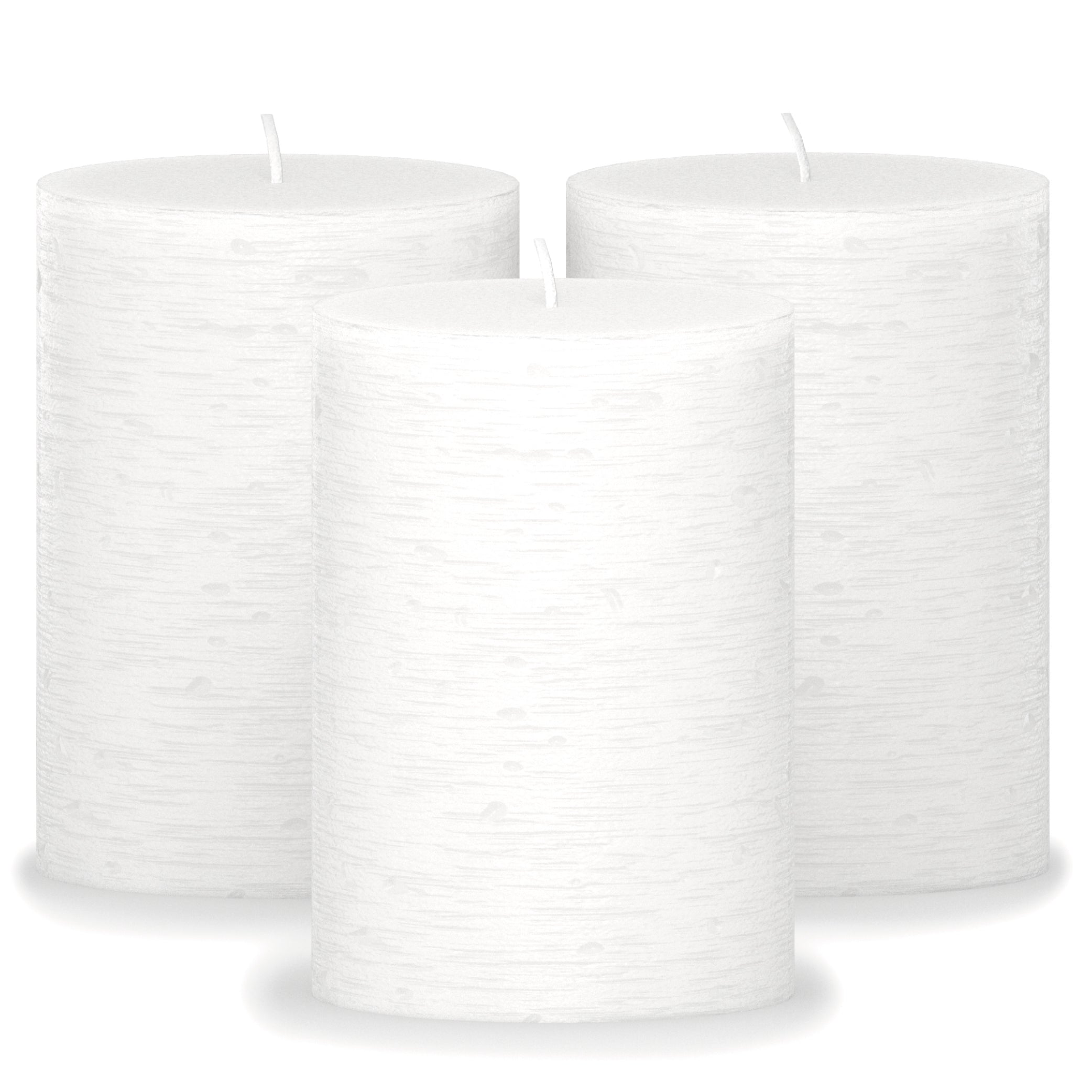 CANDWAX White Pillar Candles 3" - Set of 3pcs