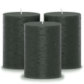CANDWAX Black Pillar Candles 3" - Set of 3pcs