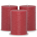 CANDWAX Bordeaux Pillar Candles 3" - Set of 3pcs