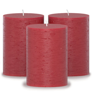 CANDWAX Bordeaux Pillar Candles 3" - Set of 3pcs