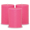 CANDWAX Pink Pillar Candles 3" - Set of 3pcs
