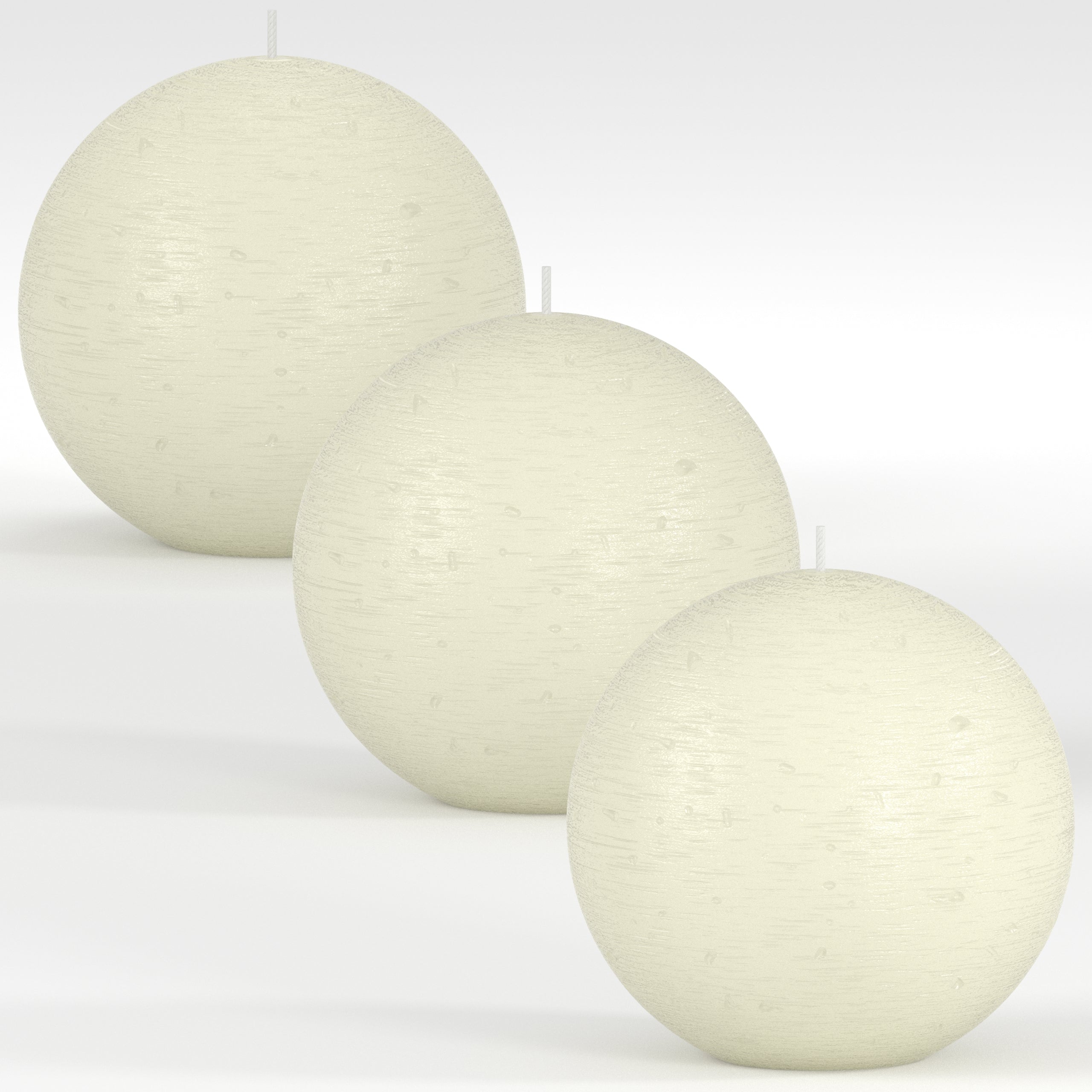 CANDWAX Ivory Round Candles 3" - Set of 3 pcs