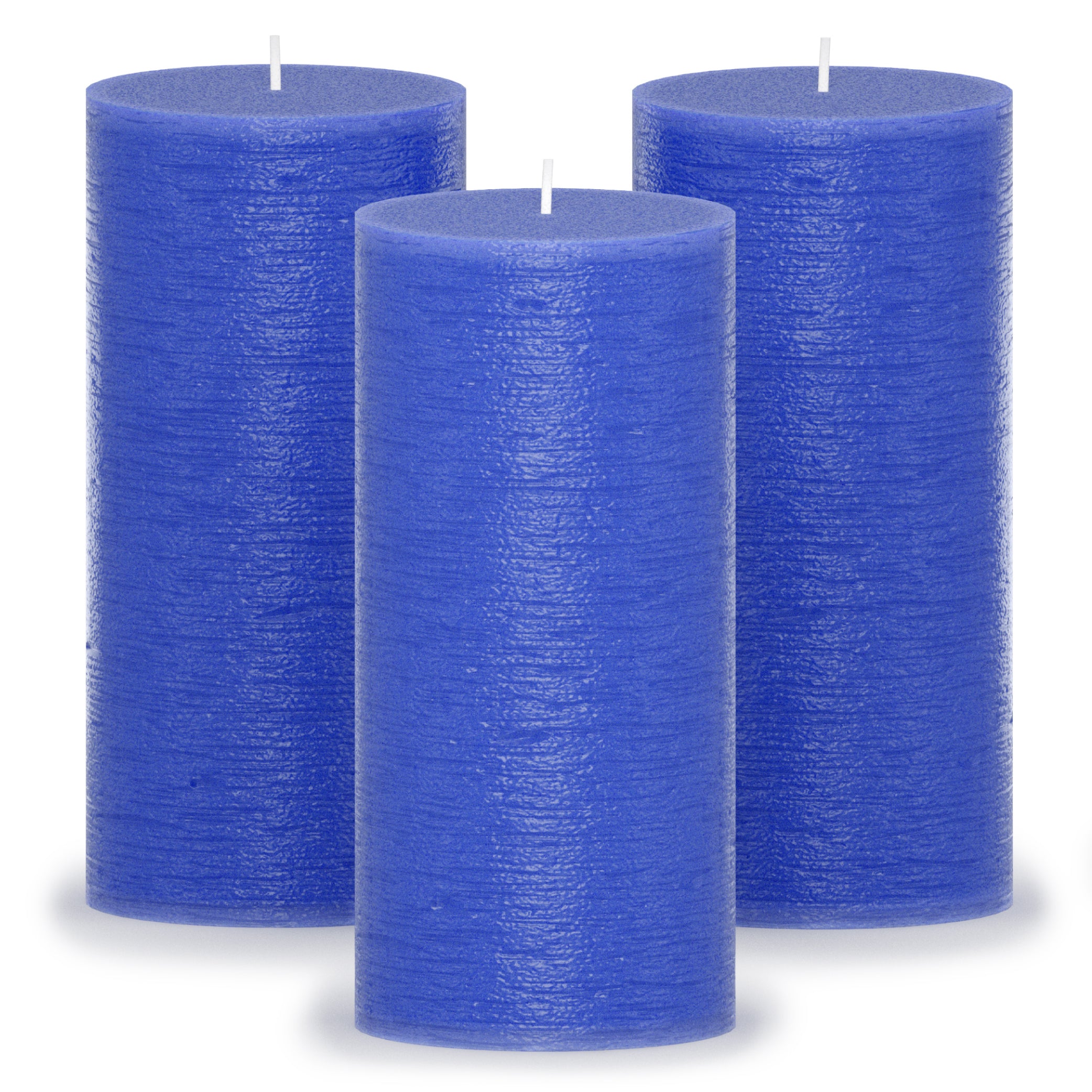 CANDWAX Blue Pillar Candles 6" - Set of 3pcs