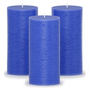 CANDWAX Blue Pillar Candles 6" - Set of 3pcs