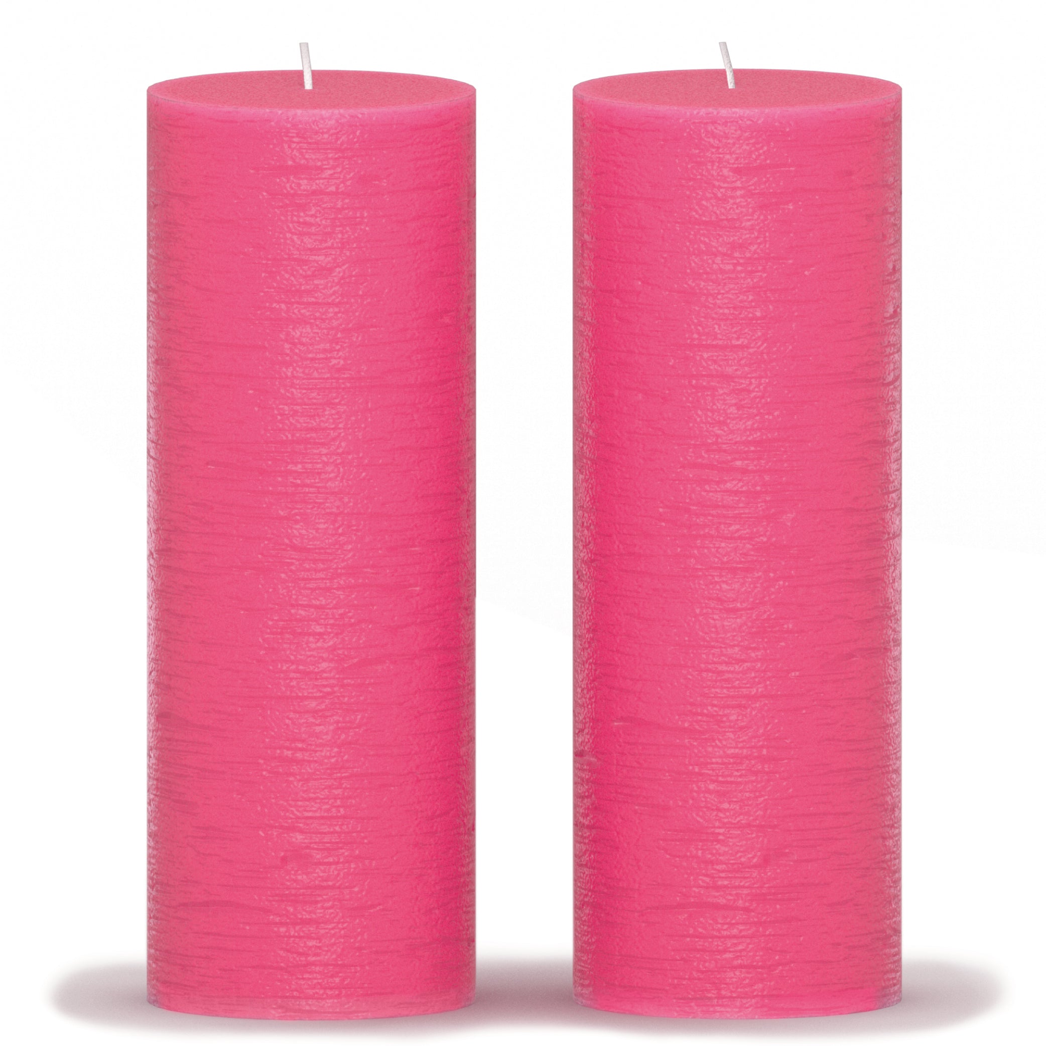 CANDWAX Pink Pillar Candles 8" - Set of 2pcs