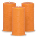 CANDWAX Orange Pillar Candles 6" - Set of 3pcs