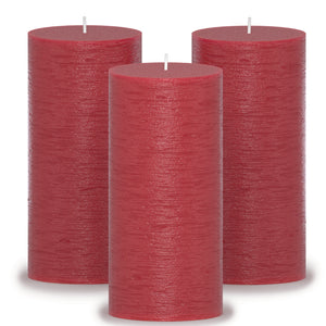 CANDWAX Bordeaux Pillar Candles 6" - Set of 3pcs