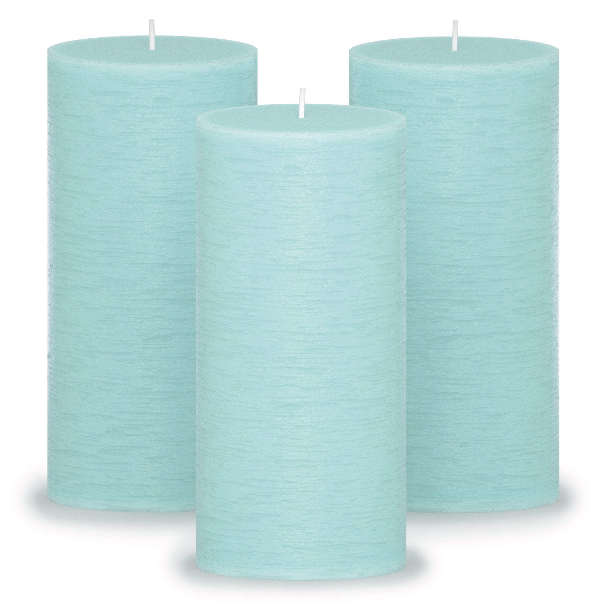 CANDWAX Light Turquoise Pillar Candles 6" - Set of 3pcs