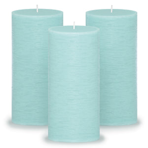 CANDWAX Light Turquoise Pillar Candles 6" - Set of 3pcs