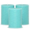 CANDWAX Tuquoise Pillar Candles 3" - Set of 3pcs