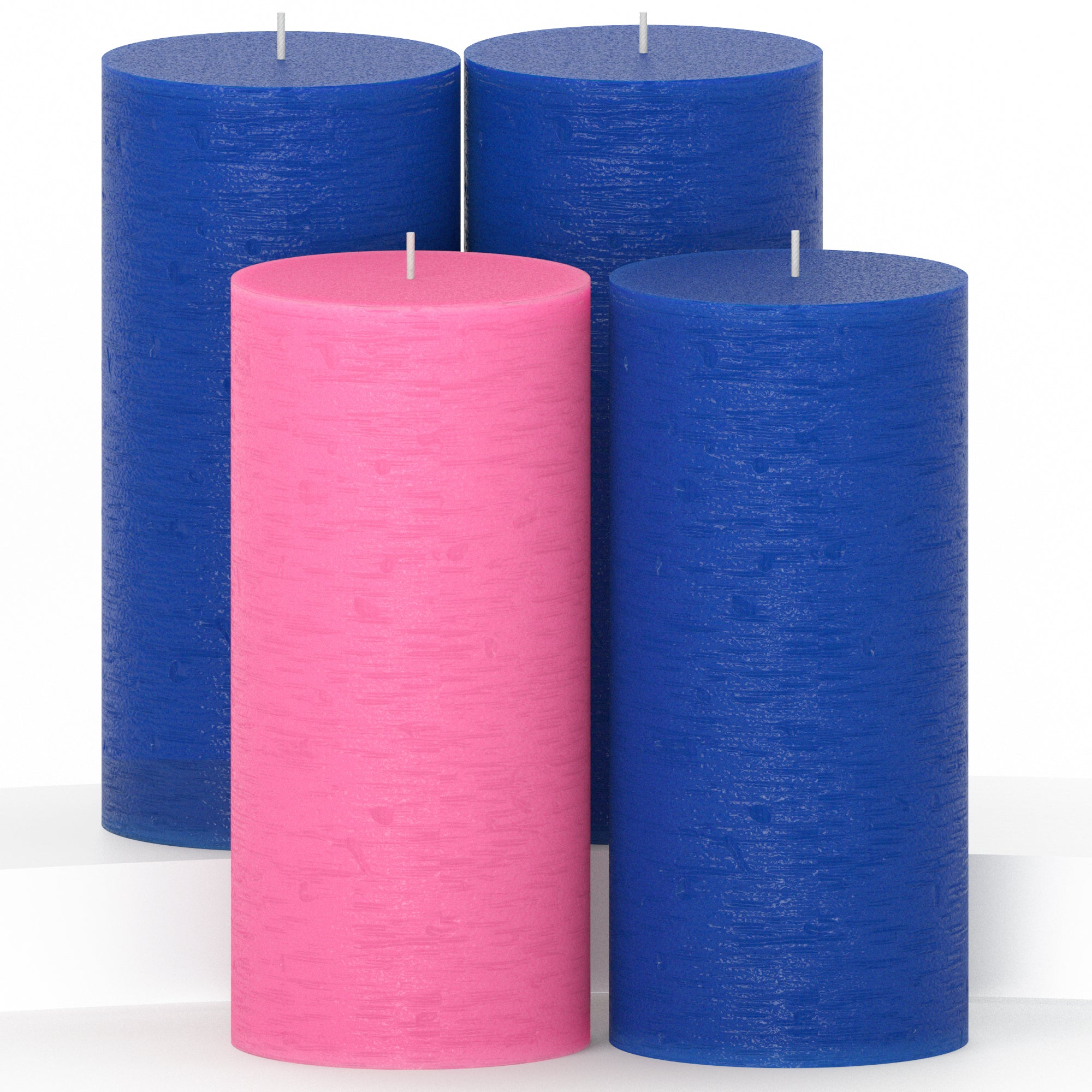 CANDWAX Blue Advent Pillar Candles 6" - Set of 4 pcs