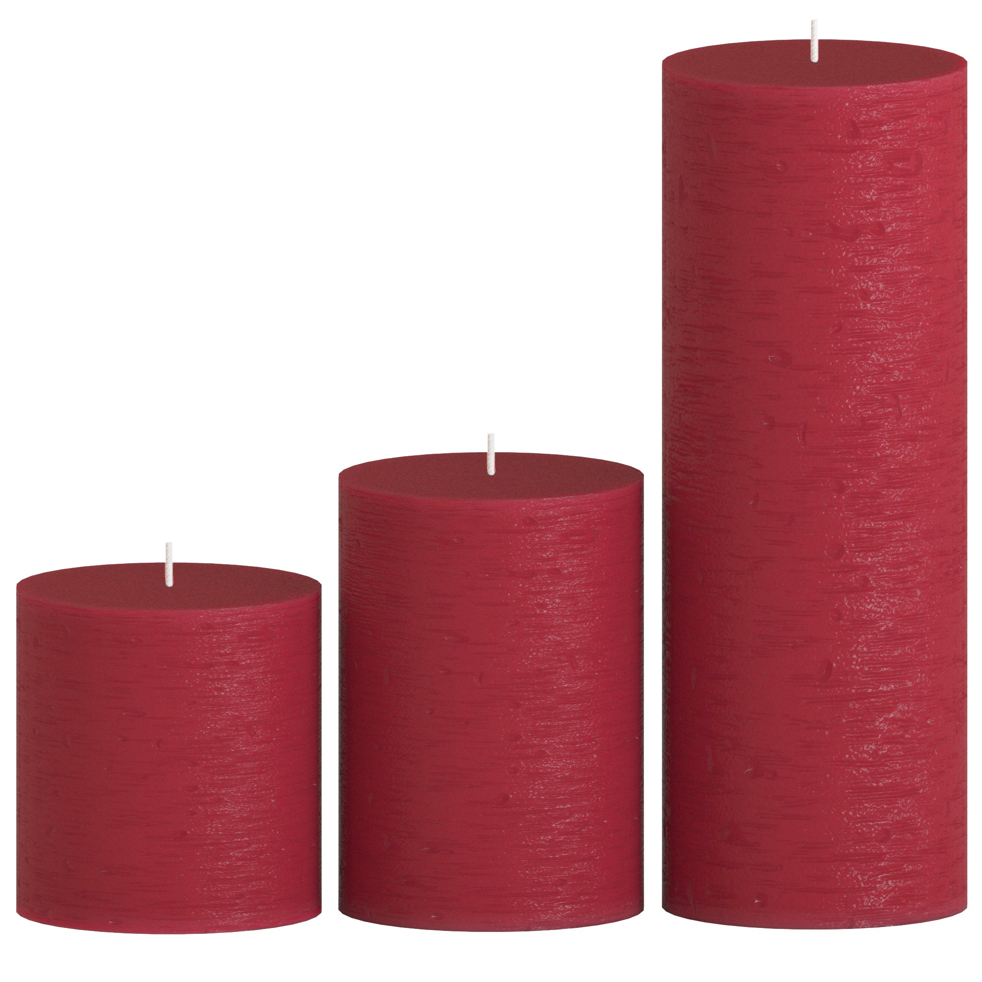 CANDWAX Bordeaux Pillar Mix - 3 inch, 4 inch & 8 inch