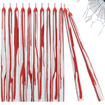 Load image into Gallery viewer, CANDWAX Bloody Red Painted White Taper Candles
