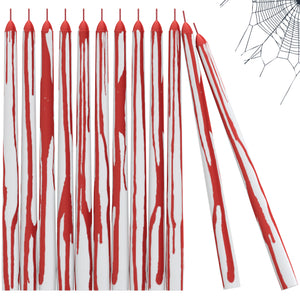 CANDWAX Bloody Red Painted White Taper Candles