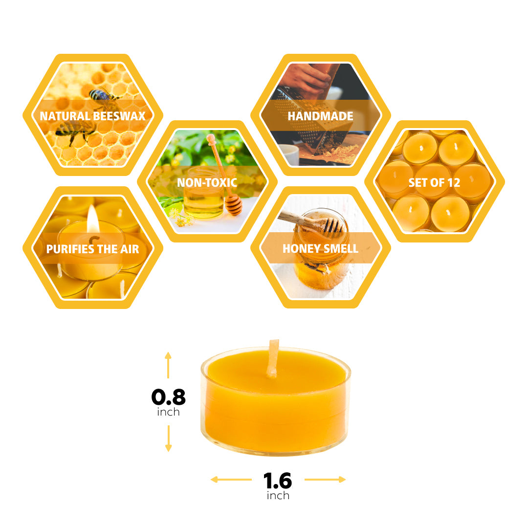 CANDWAX Beeswax Tealight Candles