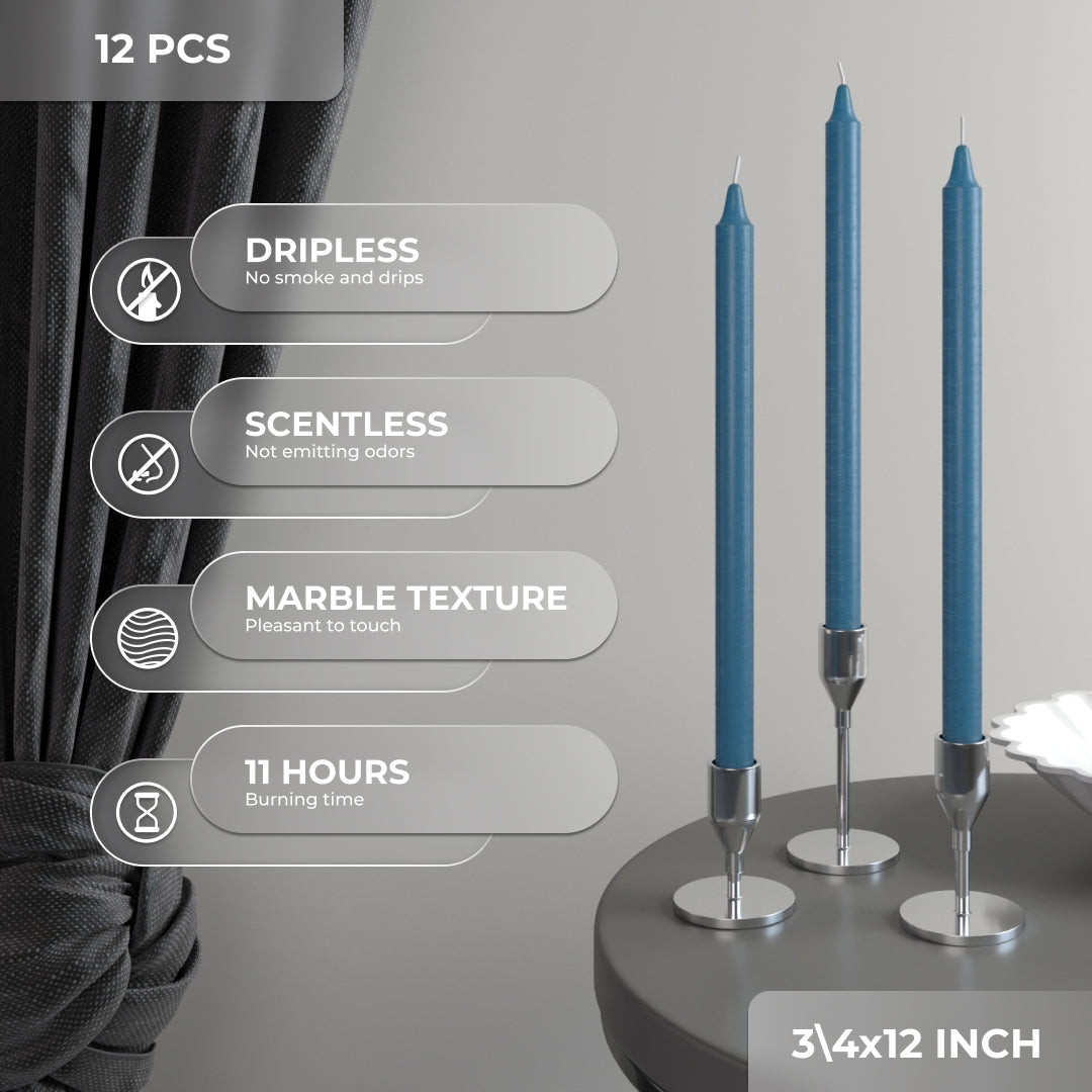 CANDWAX Dark Blue Straight Candles