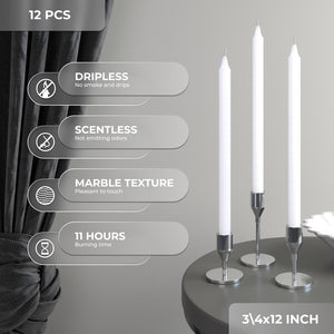 CANDWAX White Straight Candles