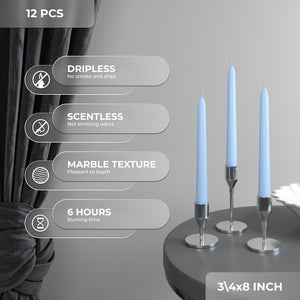 CANDWAX Baby Blue Taper Candles