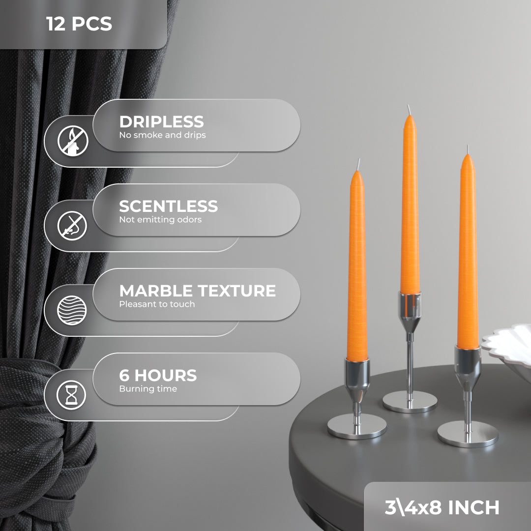 CANDWAX Orange Taper Candles