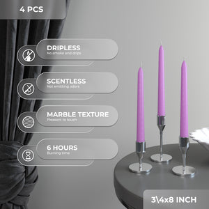 CANDWAX Lilac Taper Candles