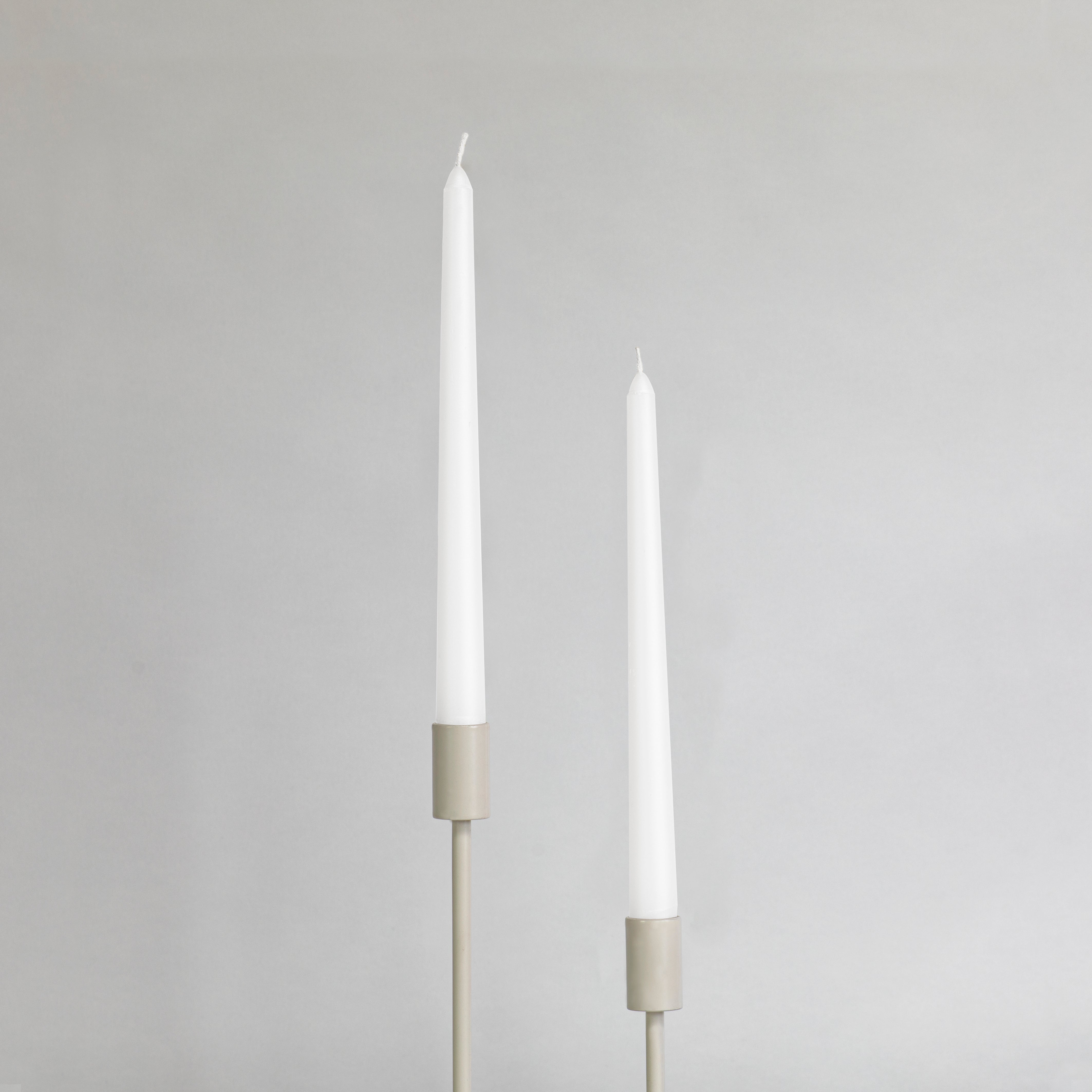 CANDWAX White Matte Taper Candles 10"