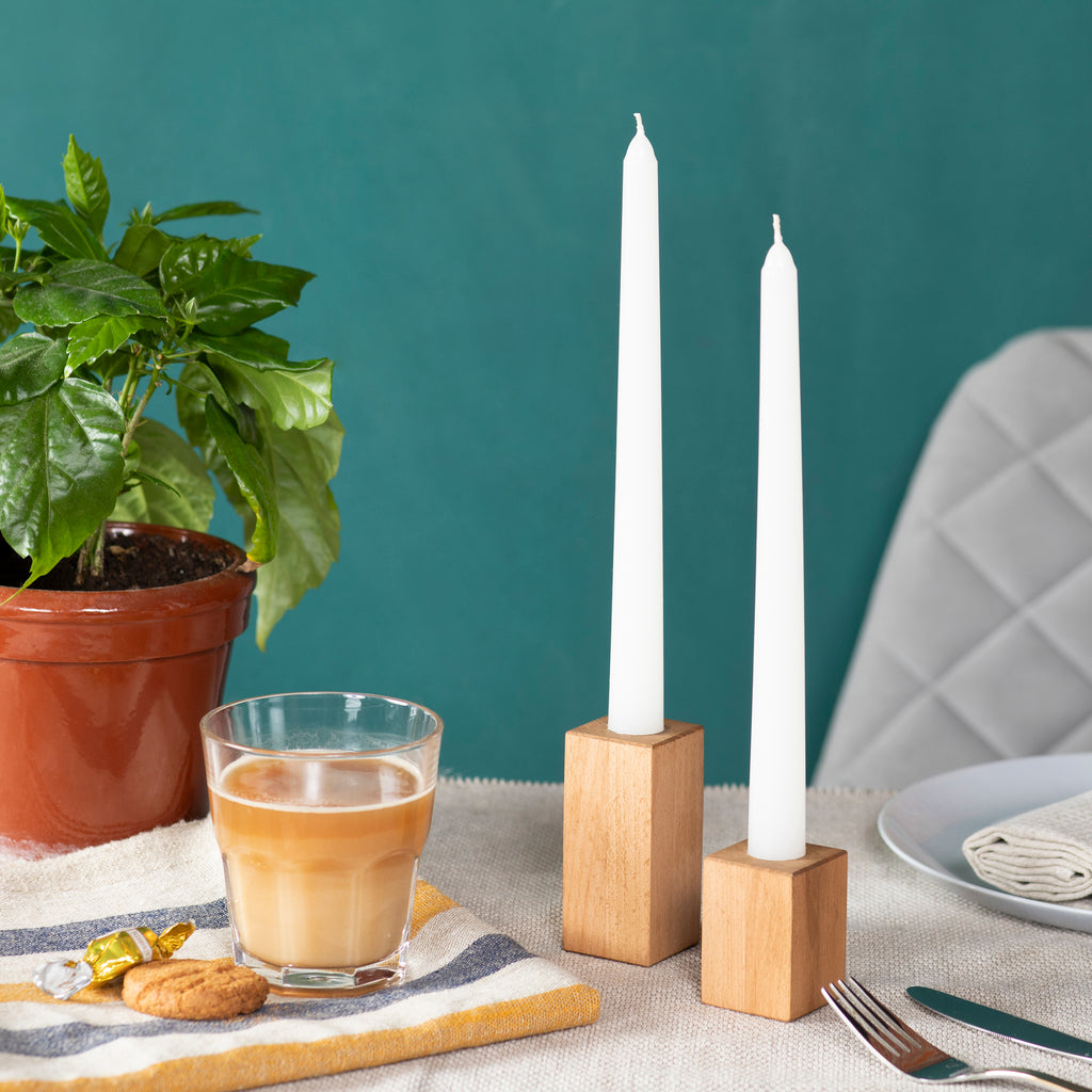 CANDWAX White Taper Candles