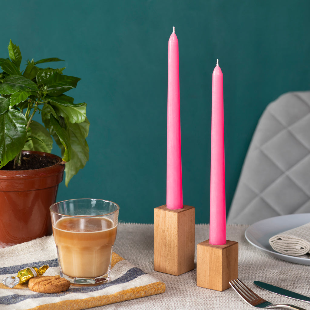 CANDWAX Pink Taper Candles