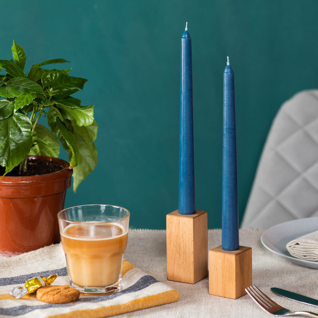 CANDWAX Dark Blue Taper Candles