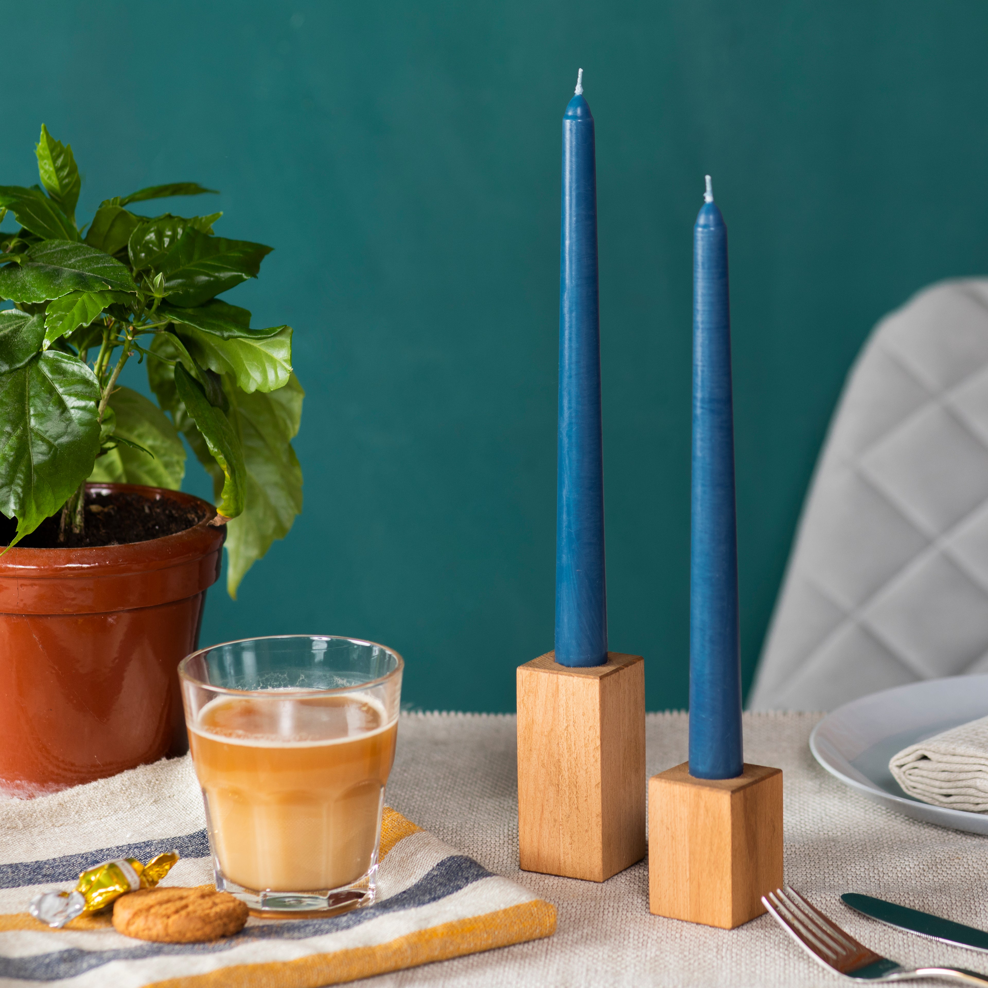 CANDWAX Dark Blue Taper Candles