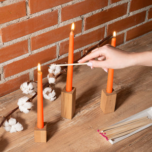 CANDWAX Orange Taper Candles