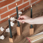 Load image into Gallery viewer, CANDWAX Dark Gray Taper Candles
