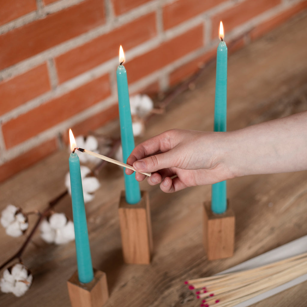 CANDWAX Turquoise Taper Candles