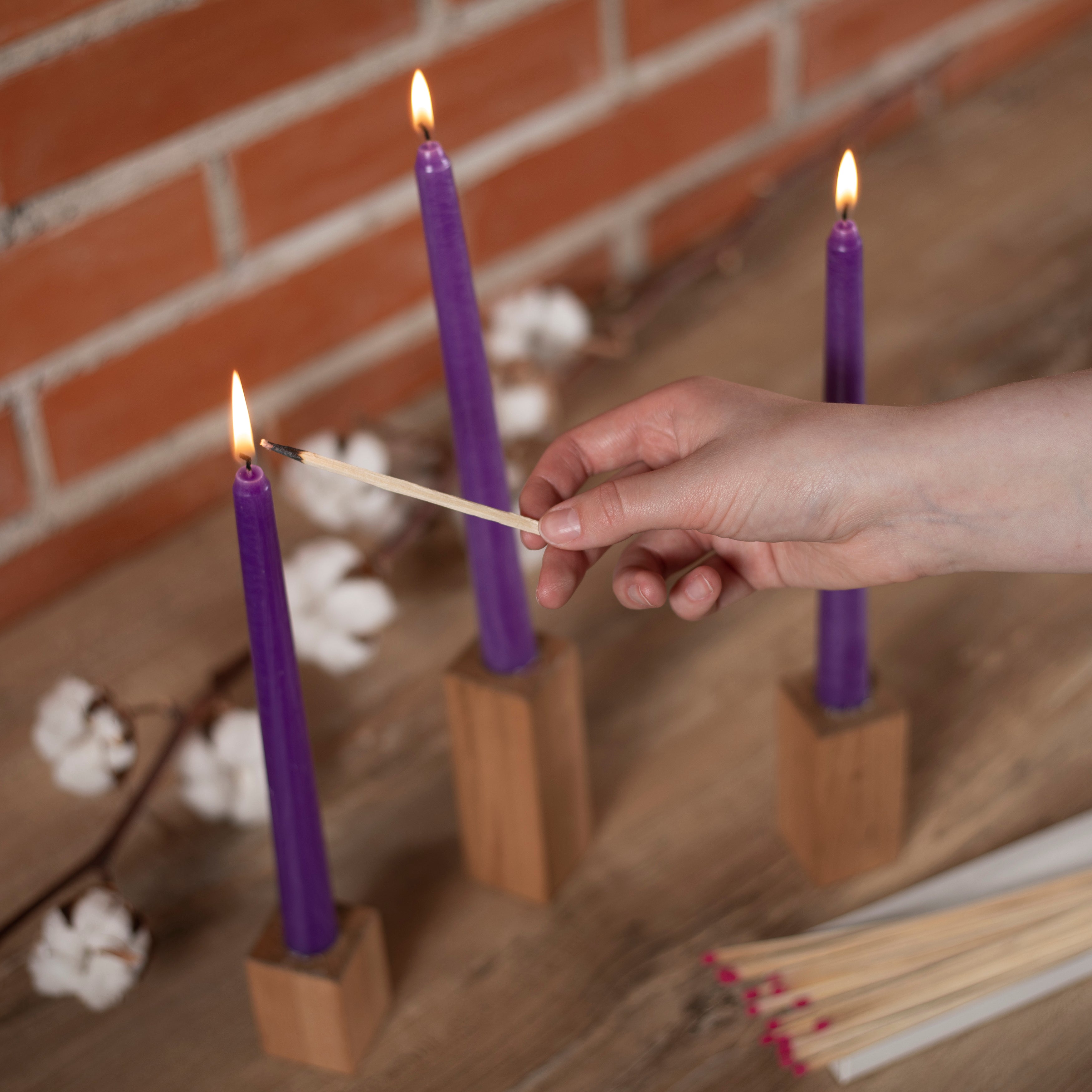 CANDWAX Purple Taper Candles