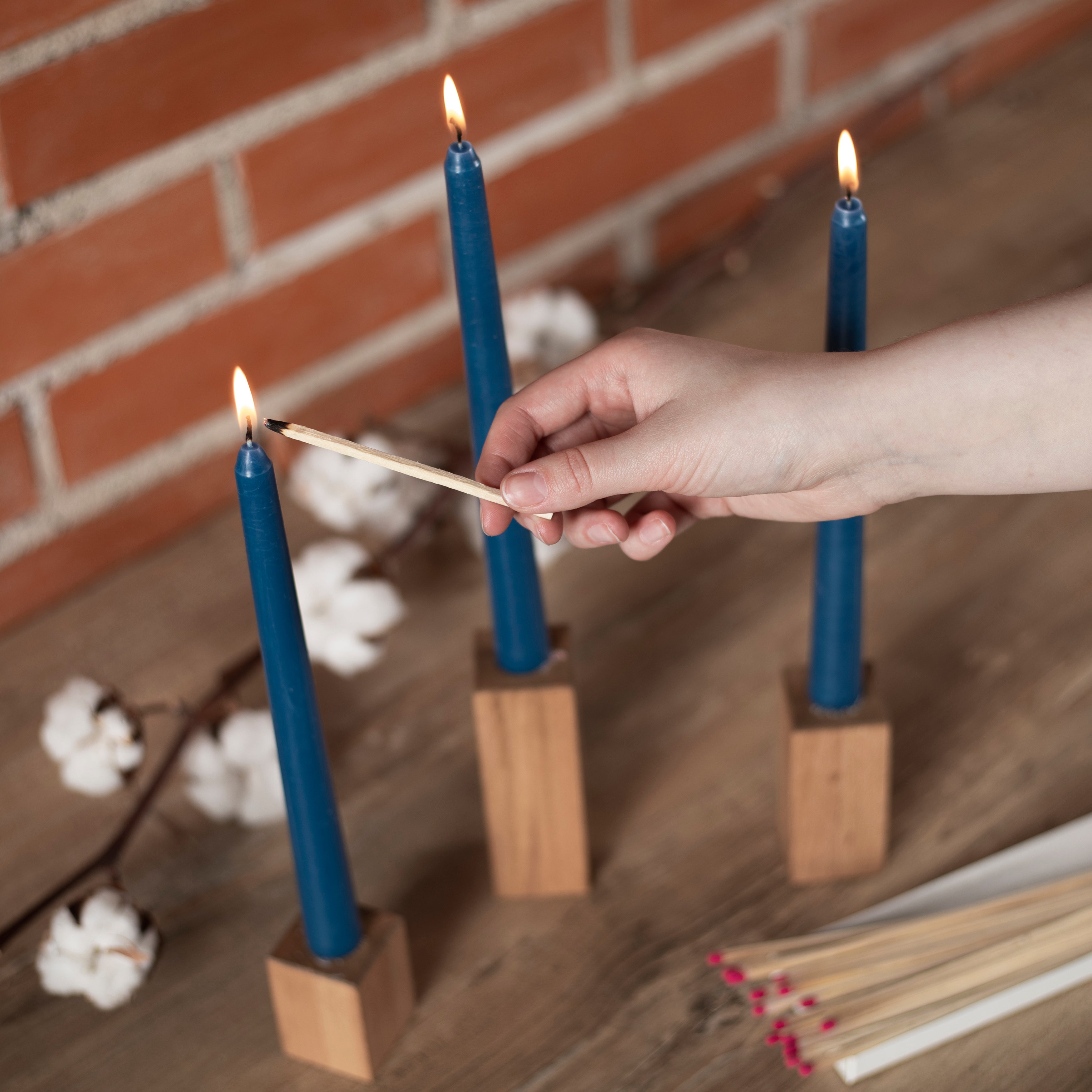 CANDWAX Dark Blue Taper Candles