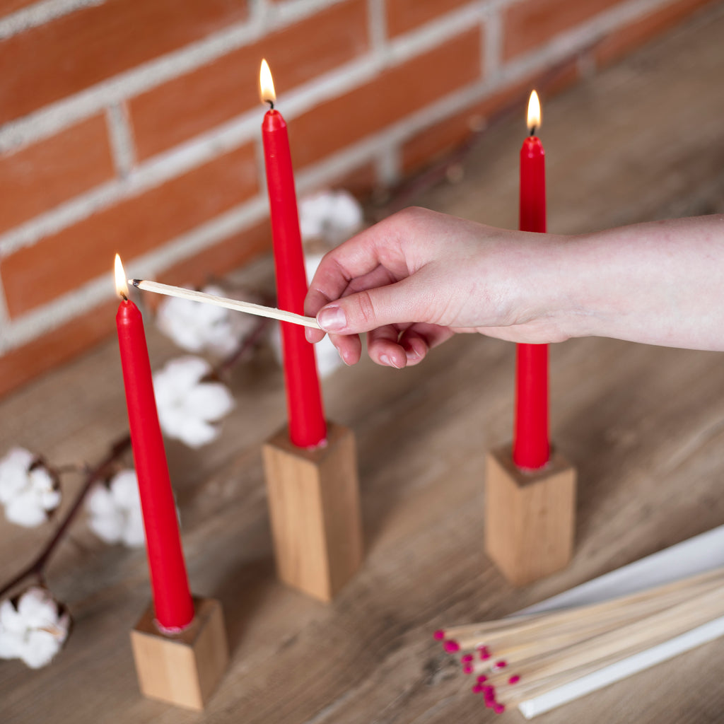 CANDWAX Red Taper Candles - 4 pack