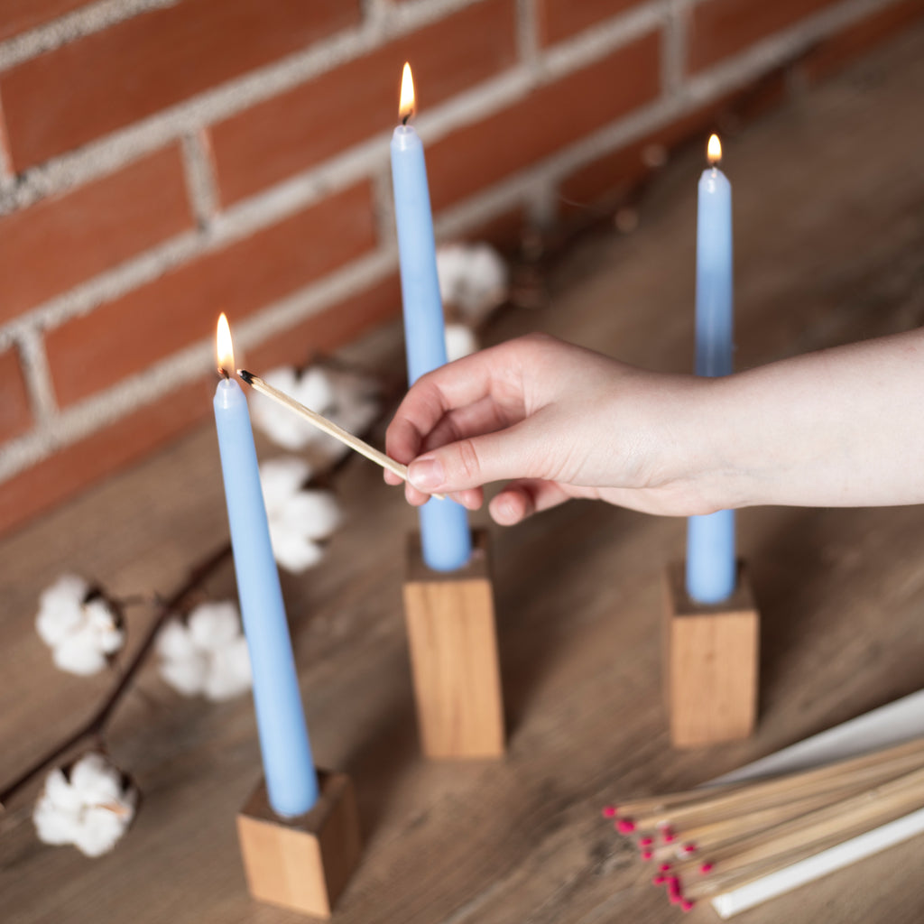 CANDWAX Baby Blue Taper Candles