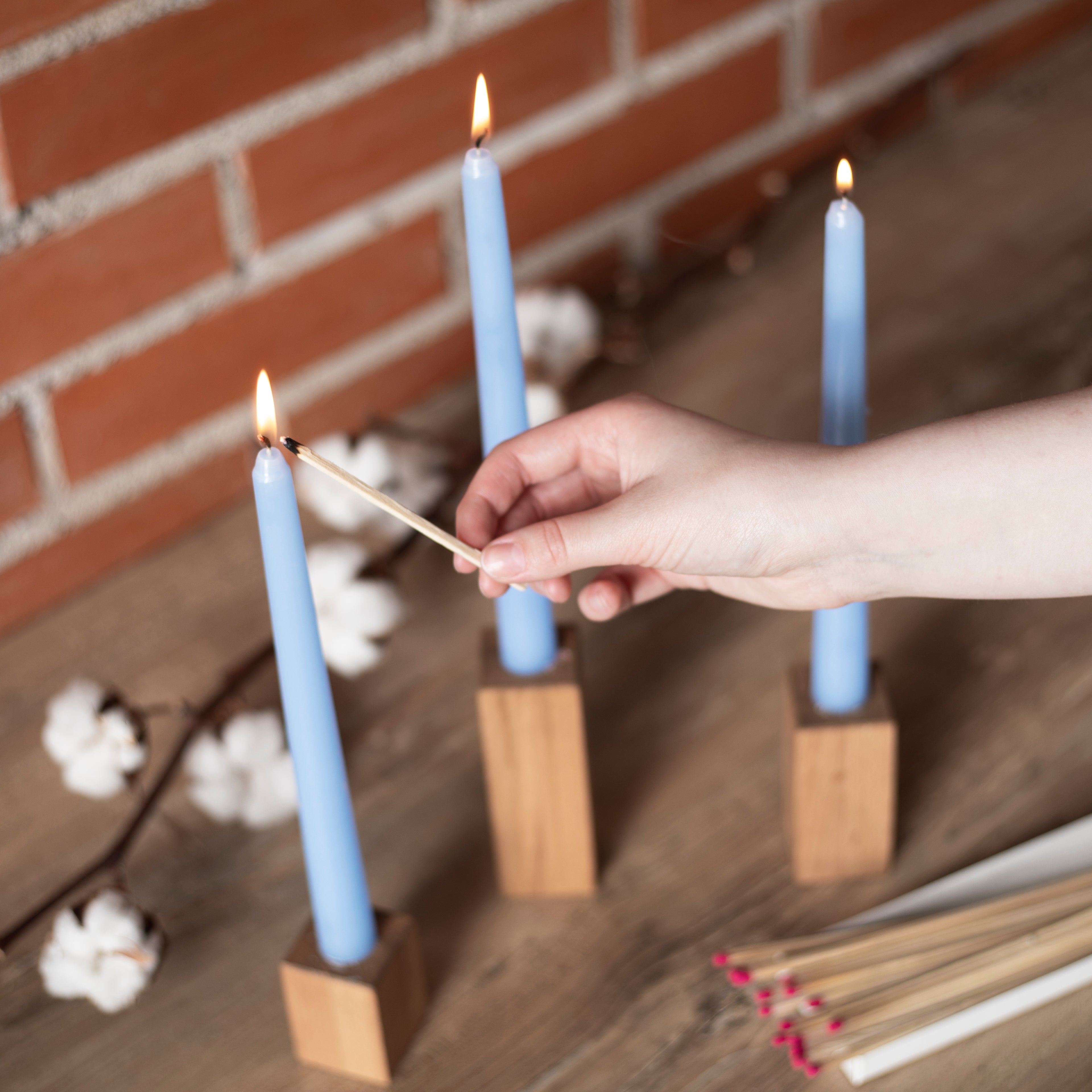 CANDWAX Baby Blue Taper Candles