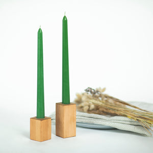 CANDWAX Green Taper Candles