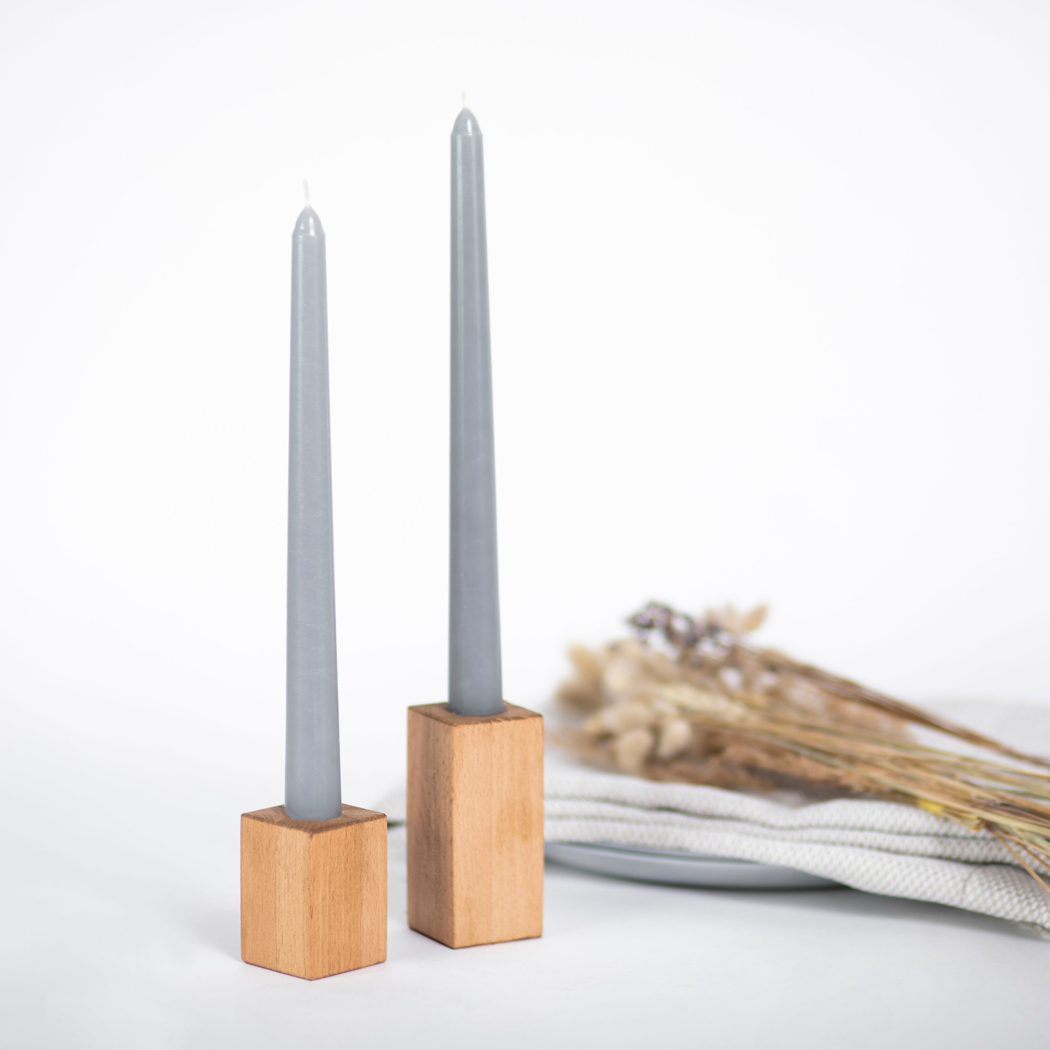 CANDWAX Gray Taper Candles