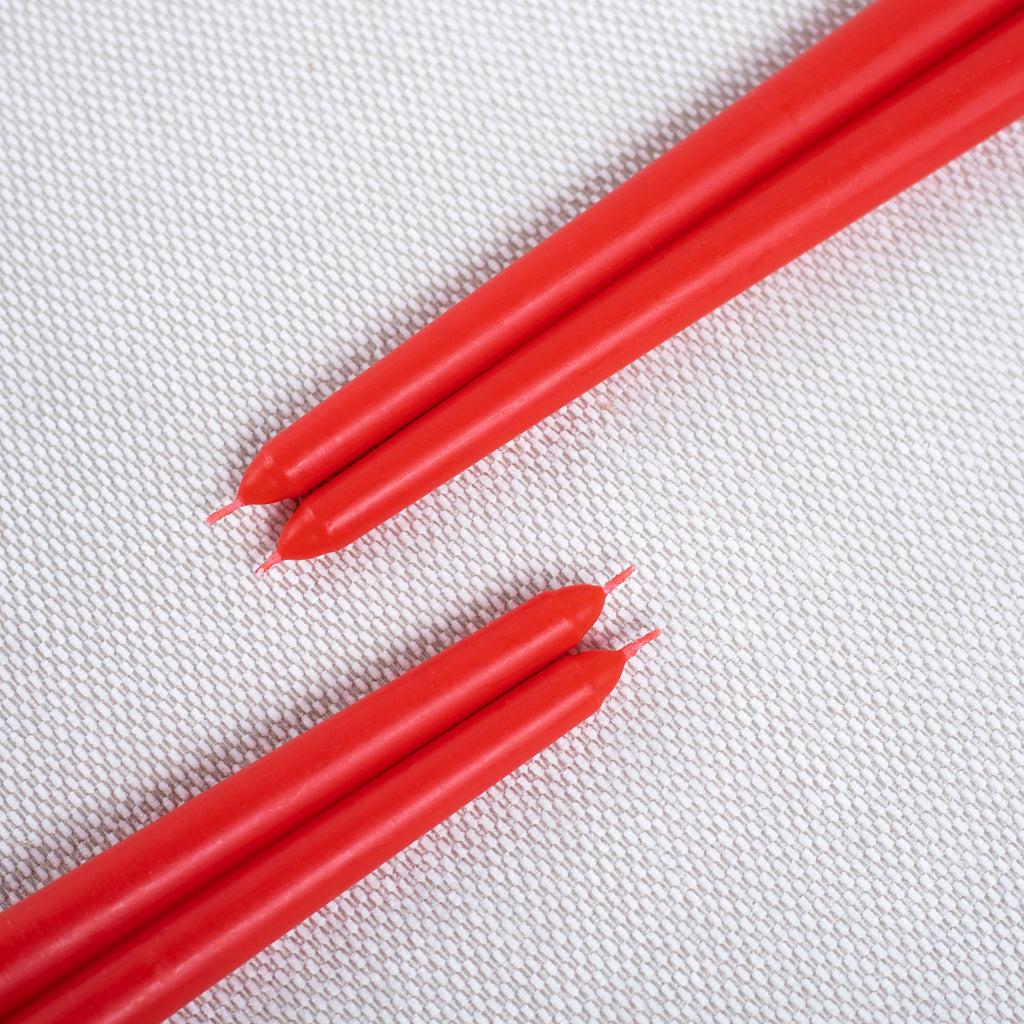 CANDWAX Red Taper Candles - 4 pack