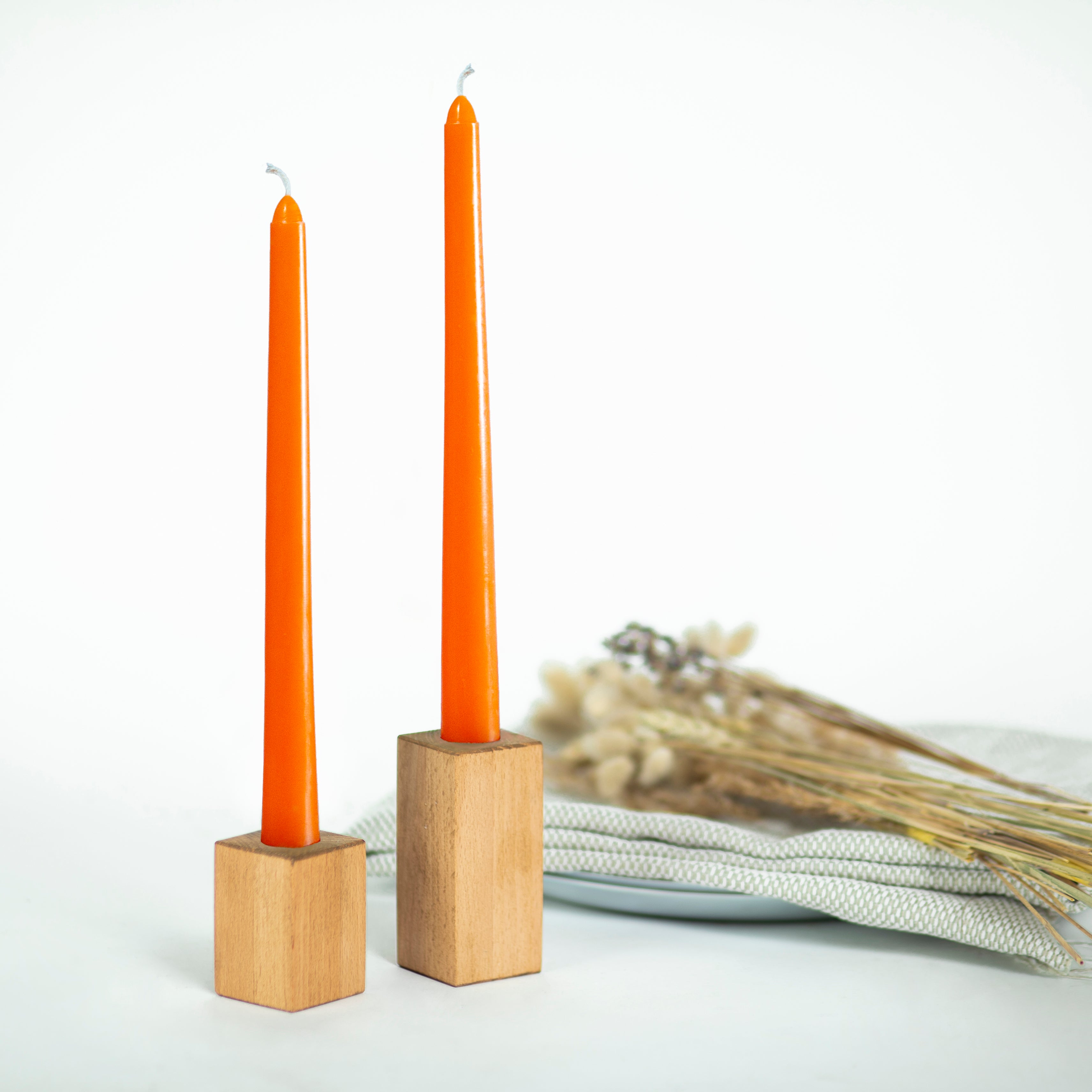 CANDWAX Orange Taper Candles